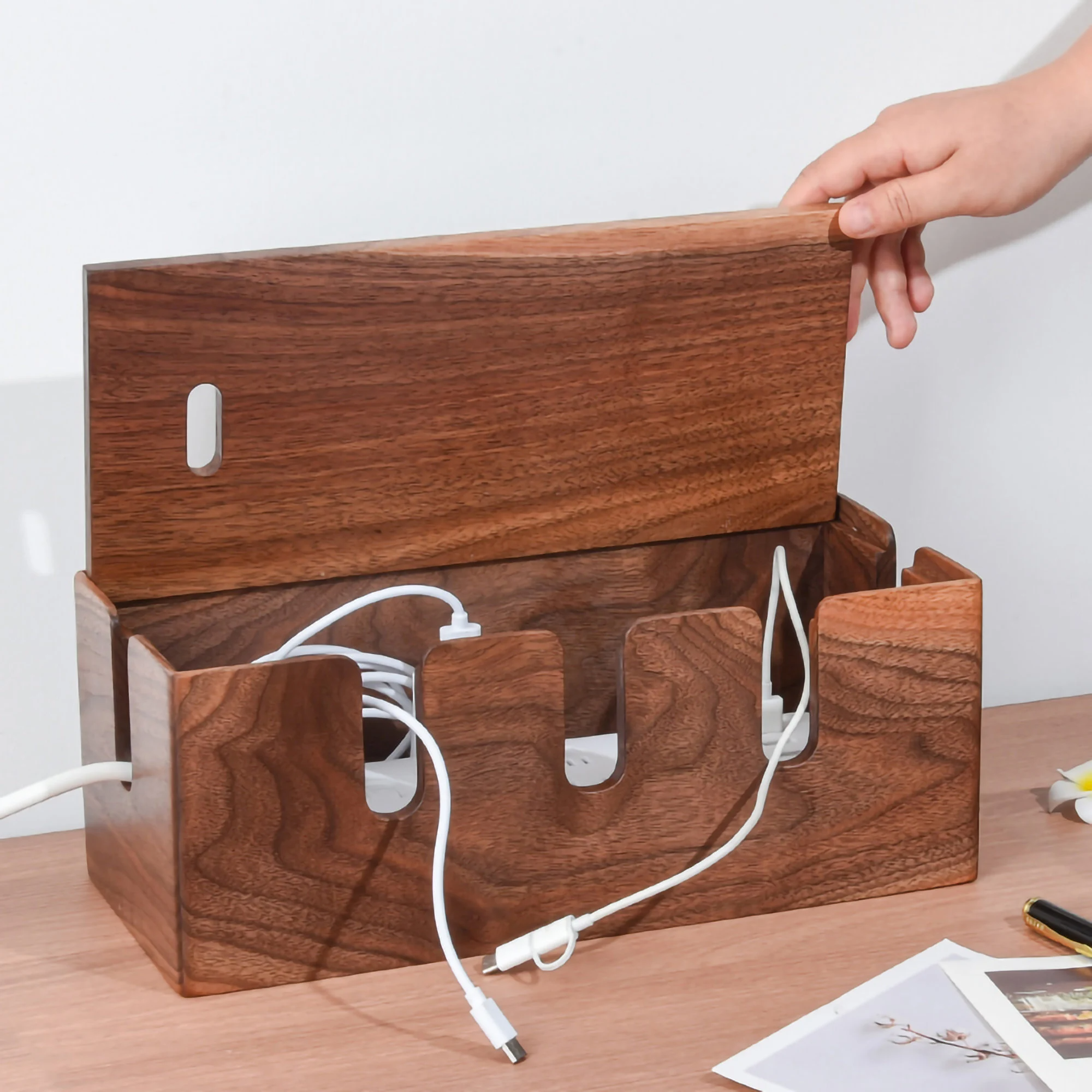 Handcrafted Wooden Cable Management Box