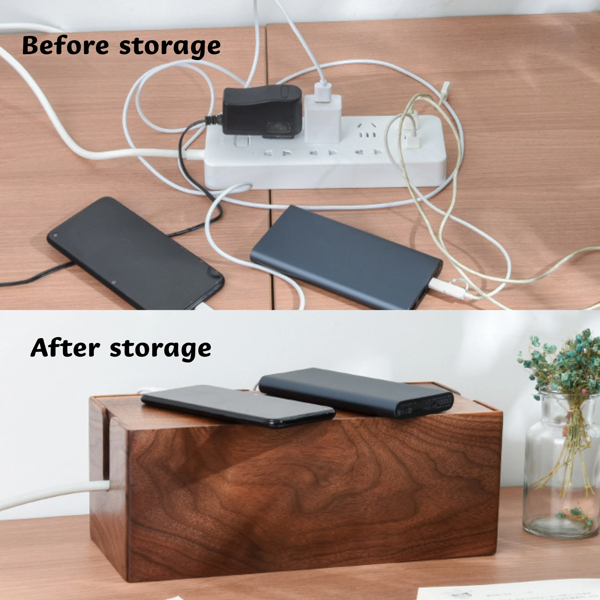 Handcrafted Wooden Cable Management Box