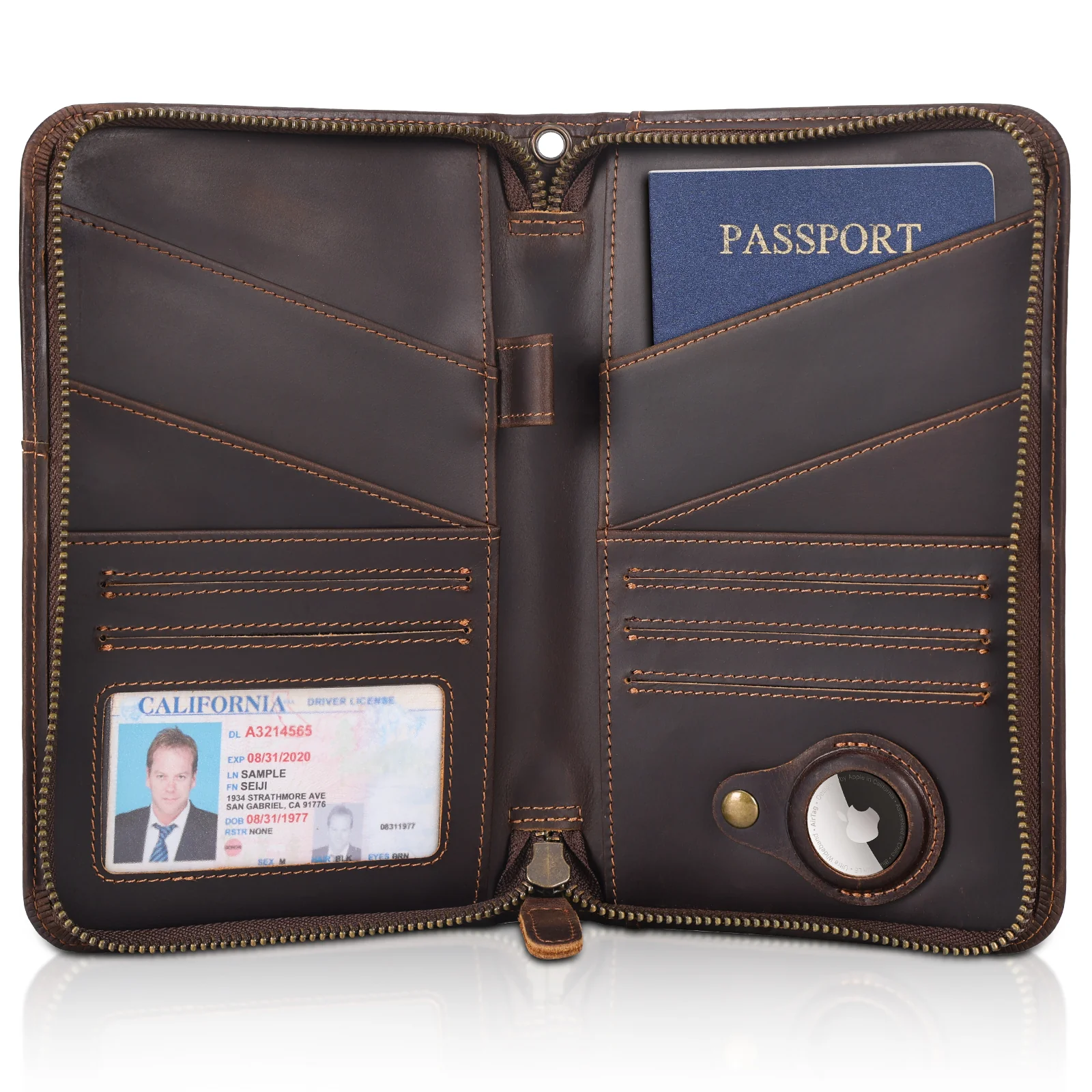 Leather Travel Document Wallet